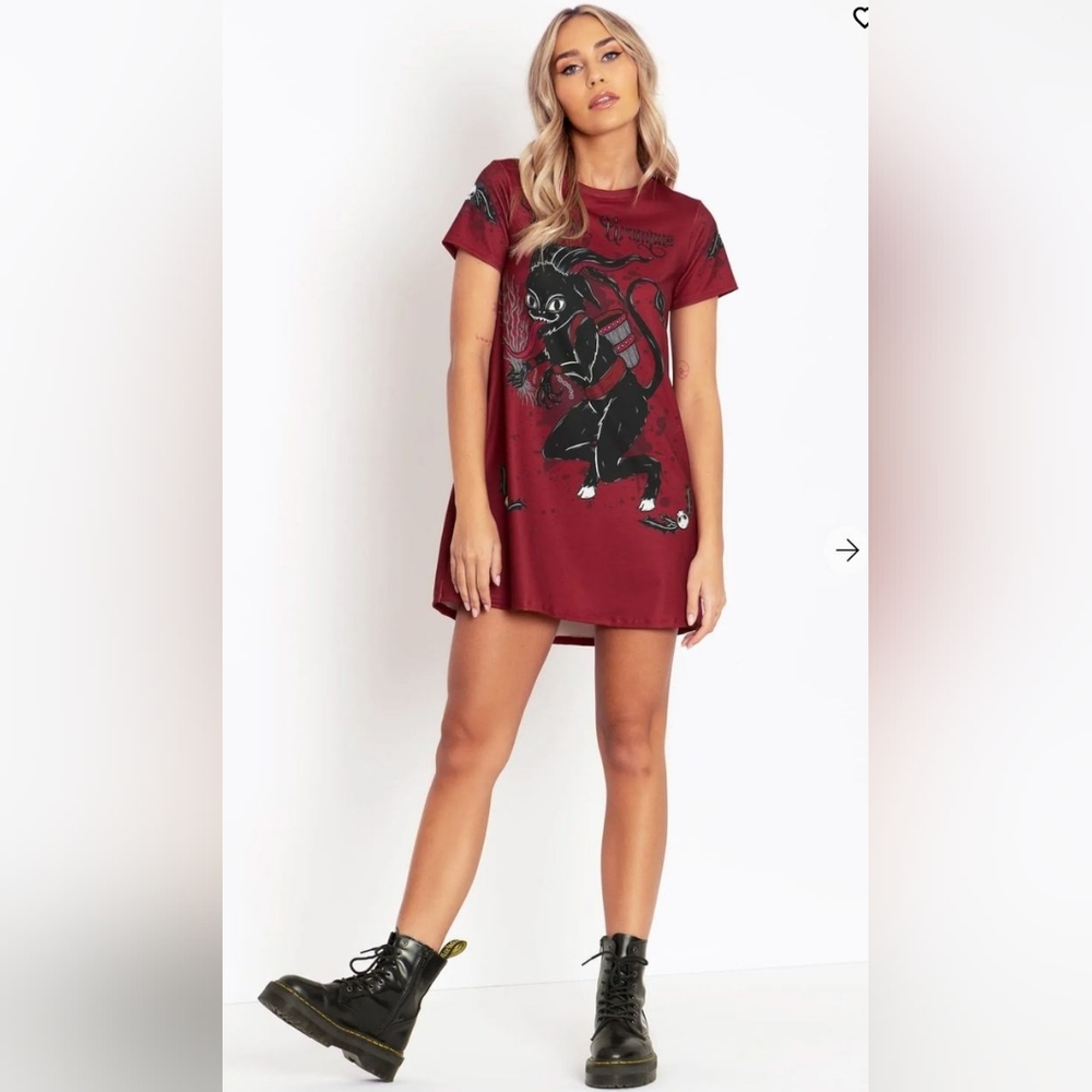 Blackmilk Merry Krampus Swing Tee Dress